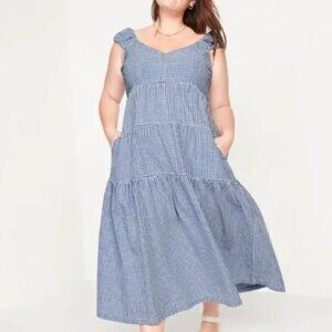 Old‎ Navy Tiered Seersucker All-Day Maxi Dress Size 3X
